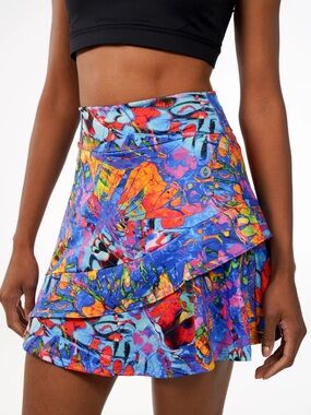 Dona Jo Glide skirt / skort color Fly; 17” Tiered size L